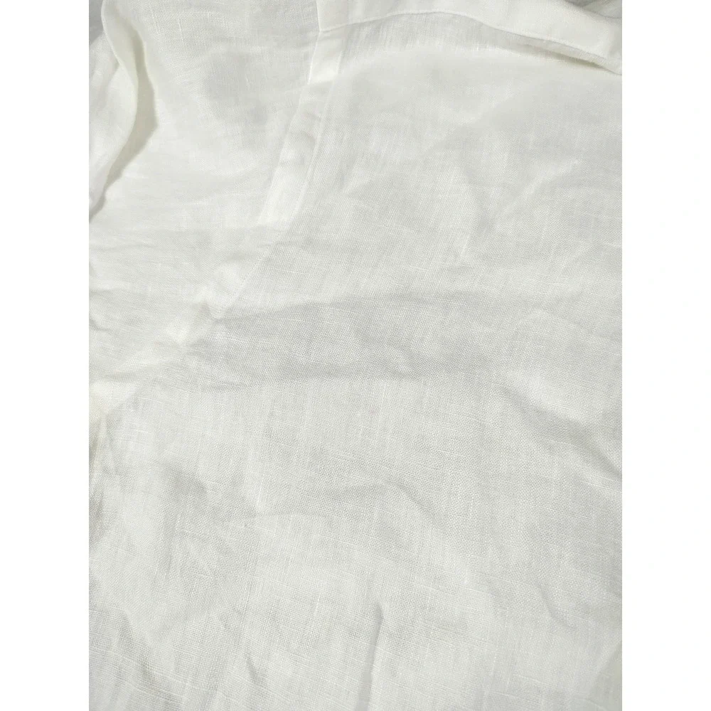 Polo Ralph Lauren Shirt Mens Big 3XLT White Linen Long Sleeve Button Down Casual